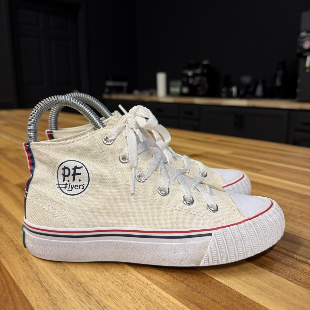 PF Flyers Center Hi White Canvas High Top Sneakers Kids Size 1.5